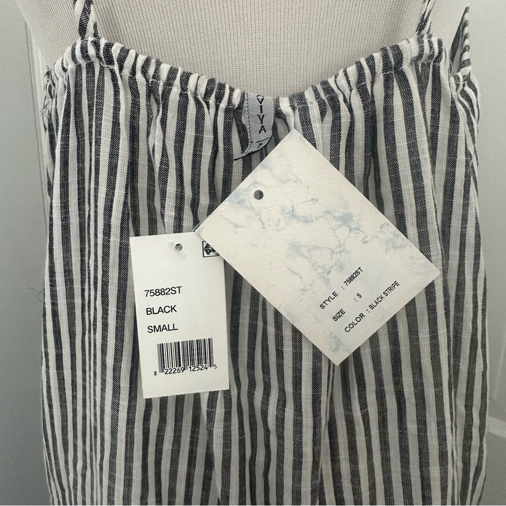 NWT Raviya Black White Stripe Cover Up Swimsuit Midi Dress Small - Picture 9 of 9